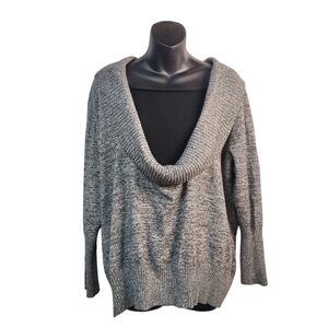 Roz & Ali Sweater Women's Gray Cowlneck Sweater Size 2X